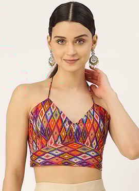 Pink Cotton Printed Blouse