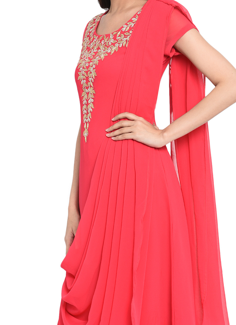 Buy Pink Embroidered Kurta Churidar Set, Embroidered, kurta churidar set Online Shopping