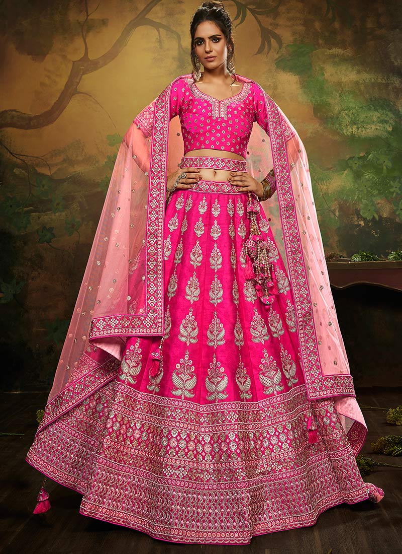 Pink Pure Silk Embroidered Lehengas GHSP5689PI