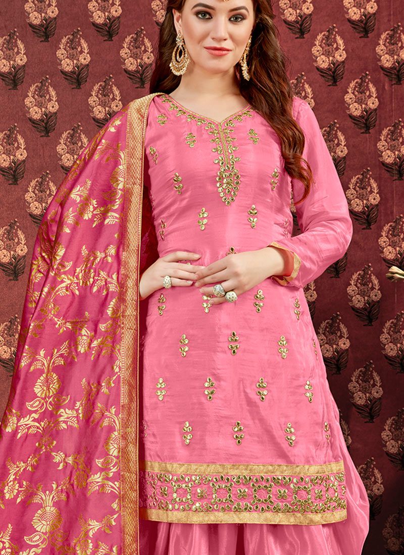 Buy Pink Embroidered Salwar Suit, Embroidered, salwar suit Online