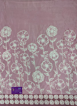 Pink Foil Print Chinnon Fabric