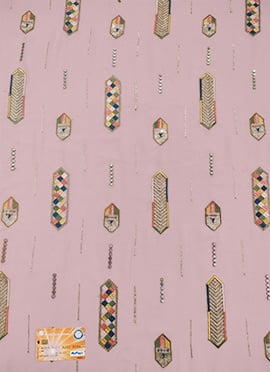 Dusty Pink Georgette Embroidered Fabric