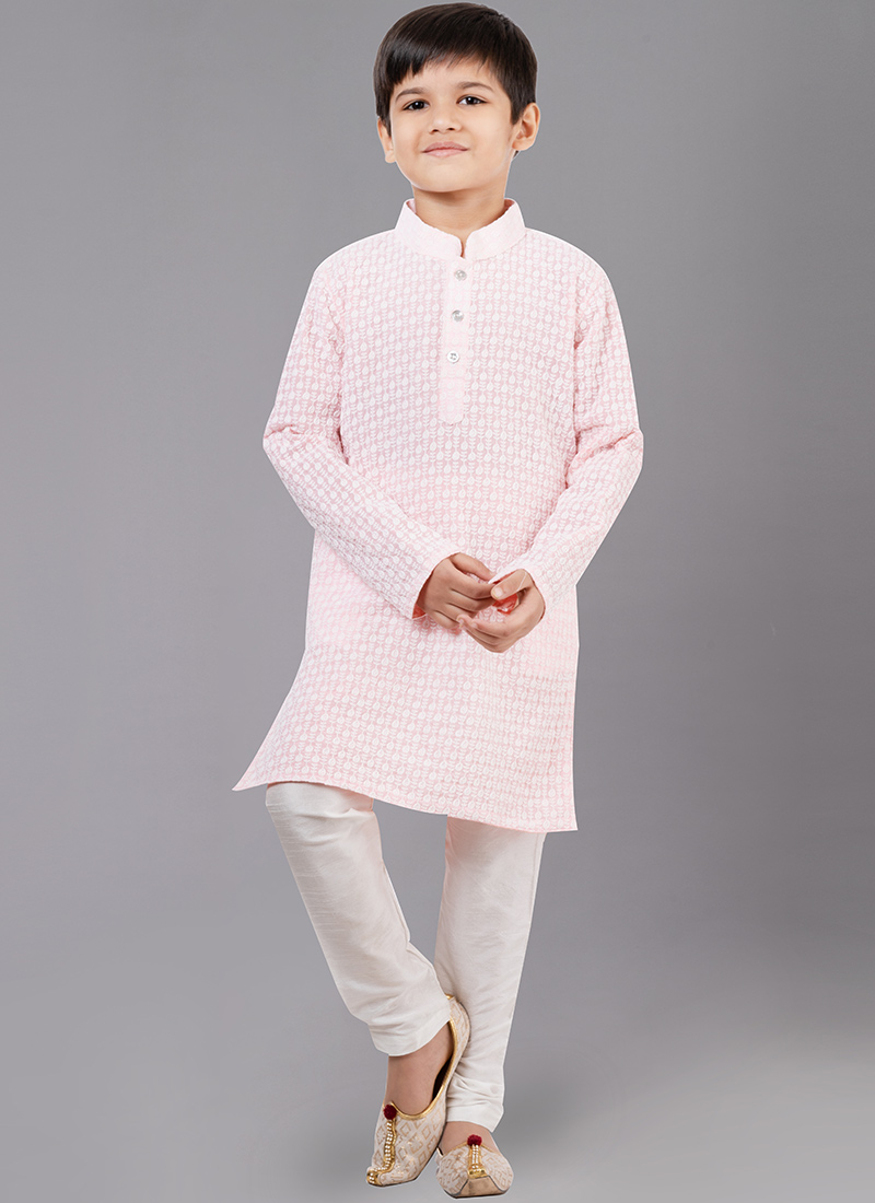 Pink Georgette Embroidered Kurta Pyjama Party Wear