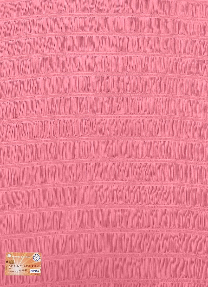 Pink Georgette Embroidery Fabric