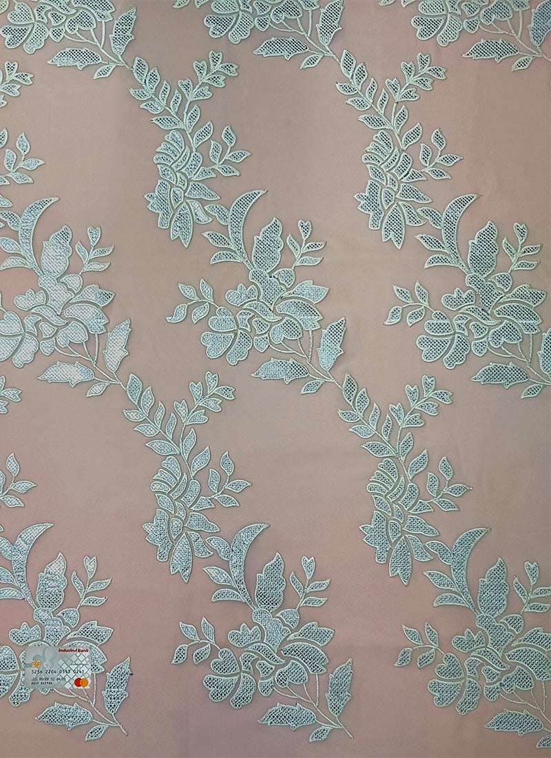 Pink Georgette Fancy Embroidery Fabric