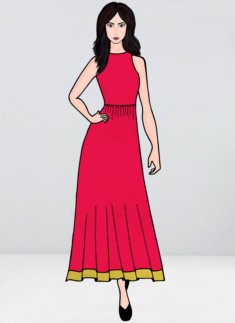 Shop Pink Gathered Flared Gown Made to Measure dress for