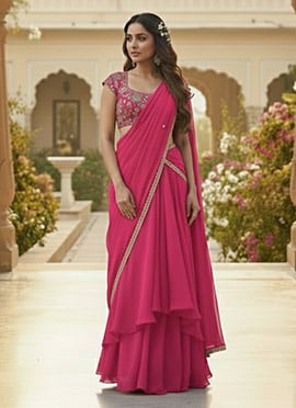 Pink Georgette Zari Sequins Gorgeous Lehenga