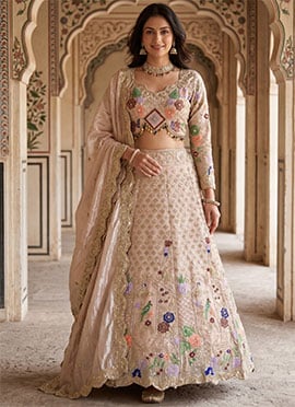 Pink Gmy Choo Embroidery Sequins Lehenga