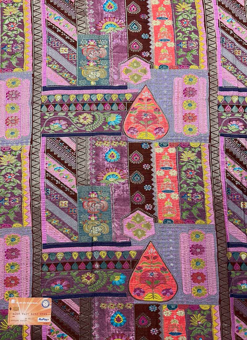 Pink Jacquard Art Silk Fabric