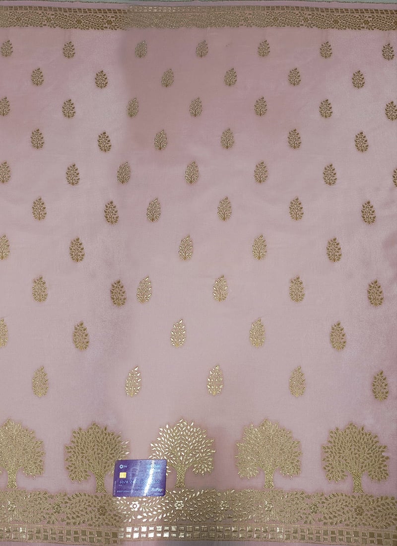 Pink Jacquard Viscose Fabric