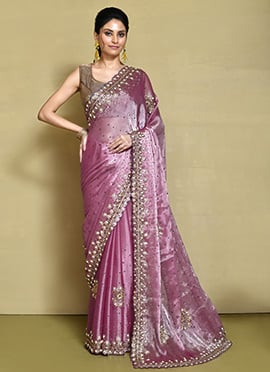 Pink Organza Hand Work Regal Saree