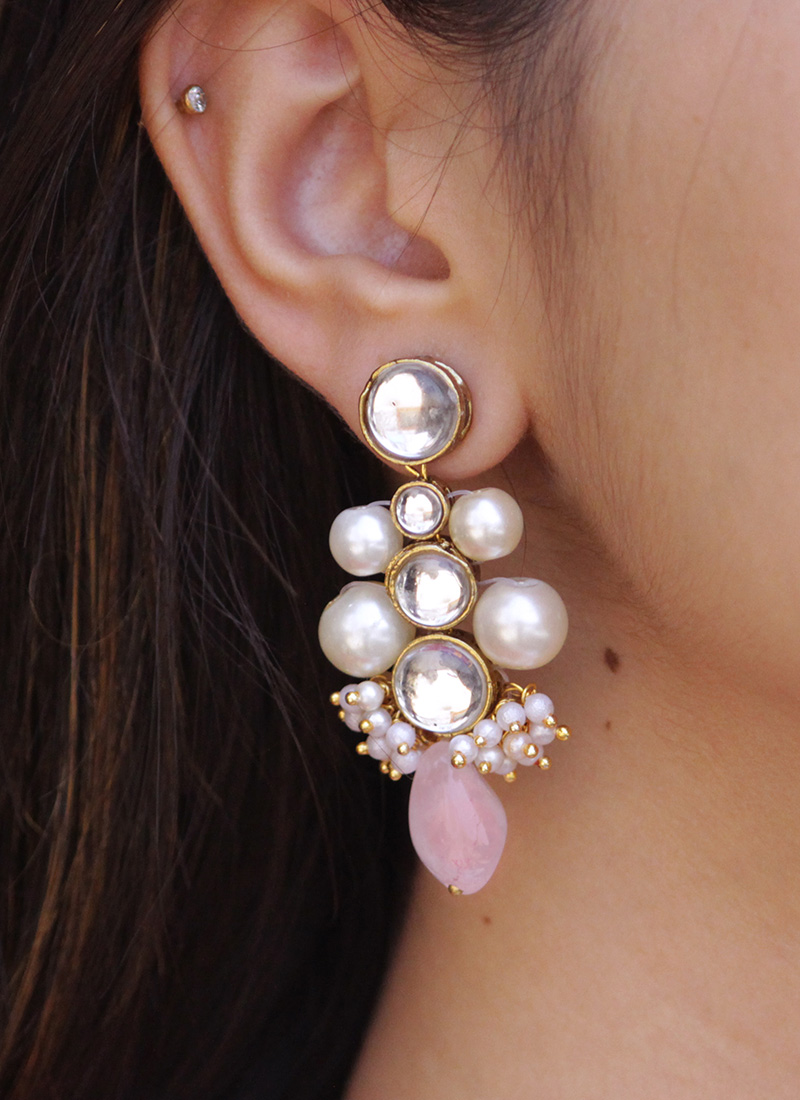 Shop Pink Kundan And Moti Necklace Festive Wear Online at Best Price ...