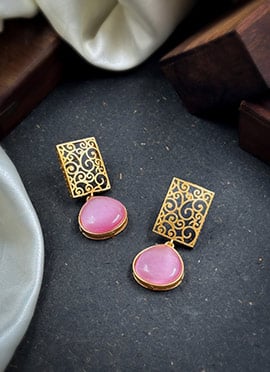 Pink Kundan Embellished Drops