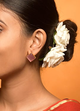 Pink Kundan Embellished Studs