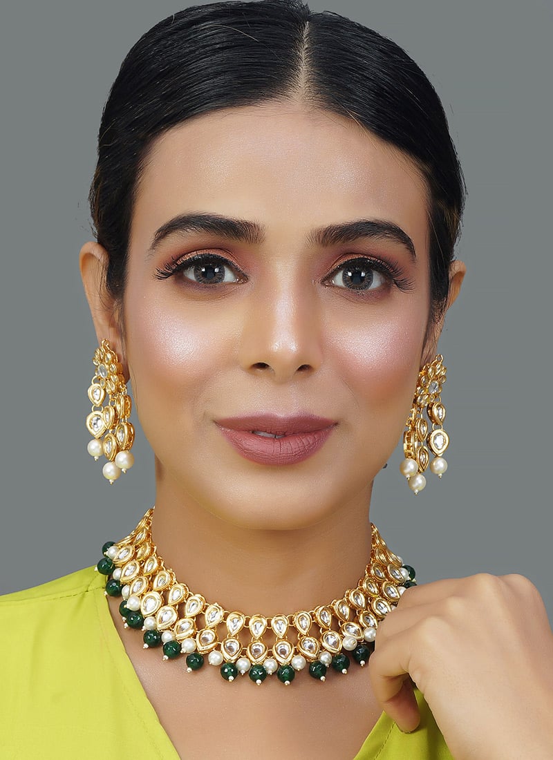 Pink Kundan Meenakari And Bead Work Two Side Wearable Choker After Six Wear