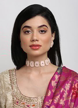Pink Kundan With Beads Choker