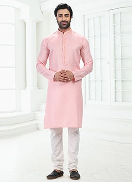 Pink Linen Cotton Kurta Pyjama