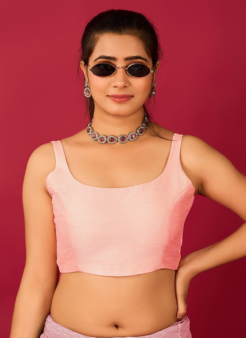 Pink Modal Satin Padded Blouse