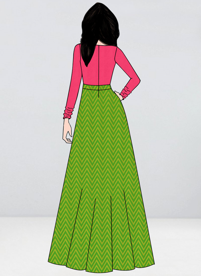 Shop Pink N Green Floor Length Gown Made to Measure dress for women