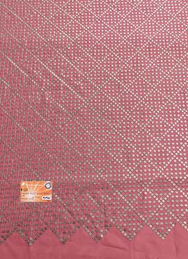 Pink Organza Embroidered Fabric