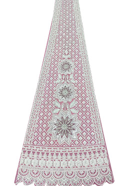 Lavender Pink Organza Embroidered Fabric