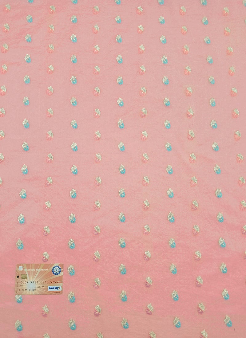 Pink Organza Jacquard Fabric
