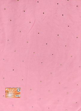 Rose Pink Organza Stones Fabric