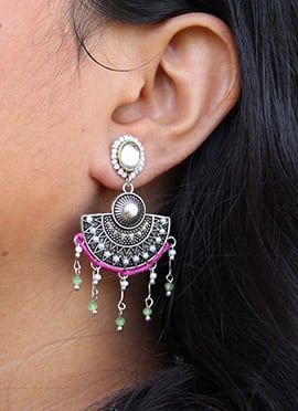 Pink Oxidised Beads Danglers