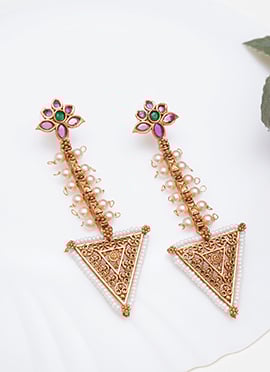 Pink Pearl Work Danglers