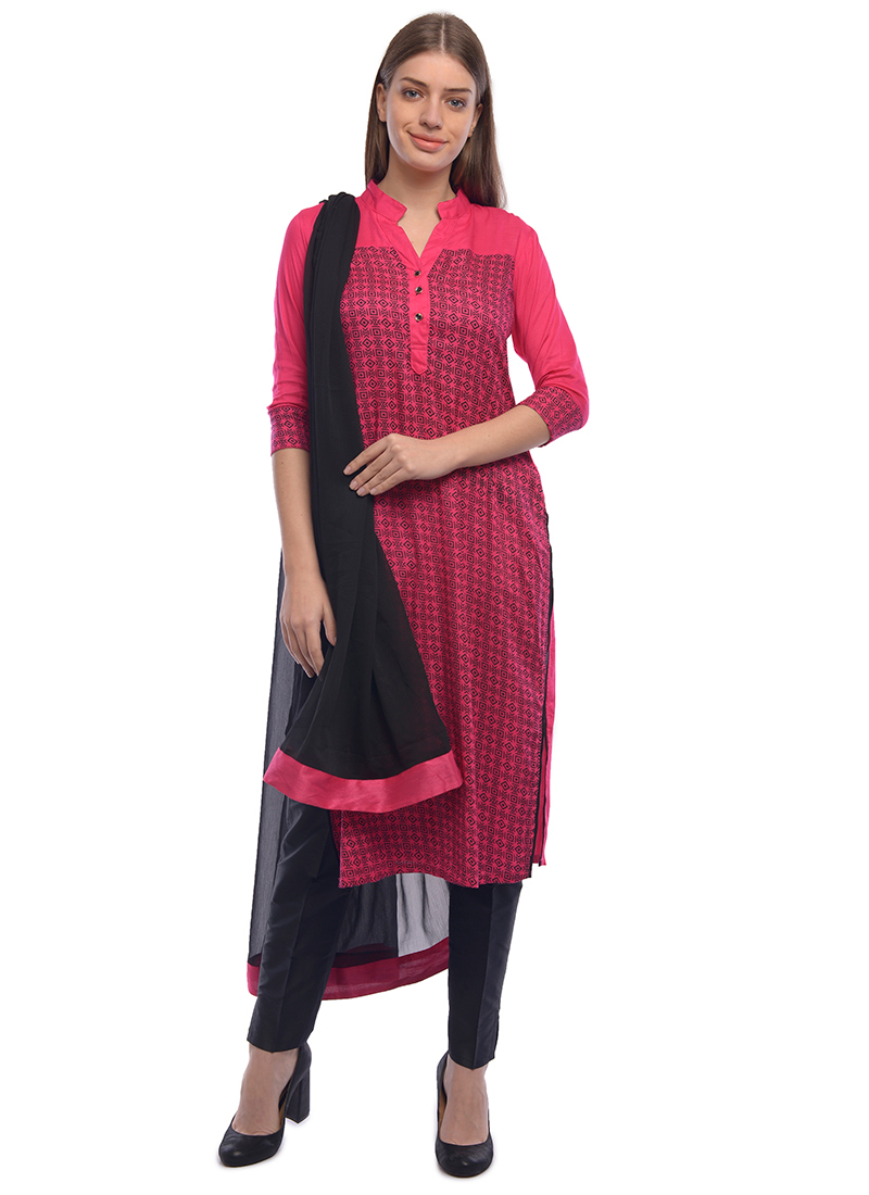 Buy Pink Printed Straight Pant Suit, Printed , Foil Print, straight