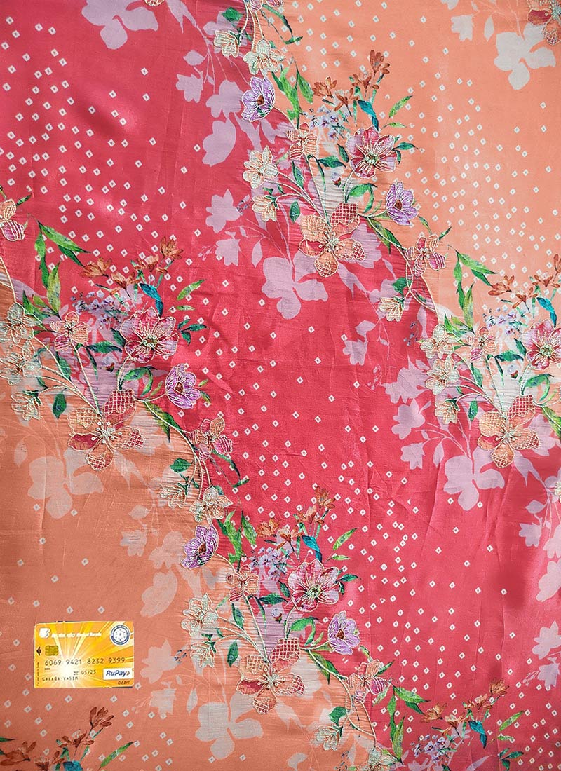 Multicolor Pure Crepe Digital Print Fabric