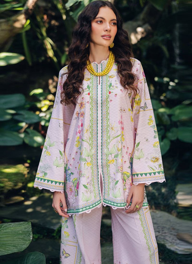 Pink Rayon Digital Print Indowestern Co ord Set