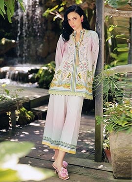 Pink Rayon Digital Print Indowestern Co ord Set