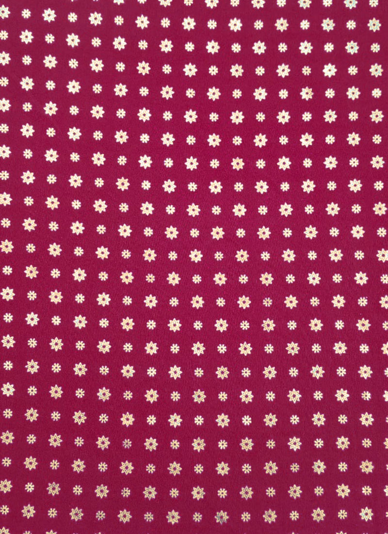 Pink Rayon Foil Print Fabric