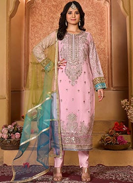 Pink Sequins Embroidered Pakistani Suit