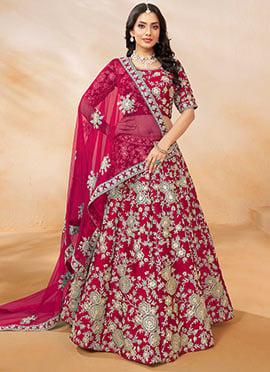 Pink Silk Embroidered Sequins Ravishing Lehenga