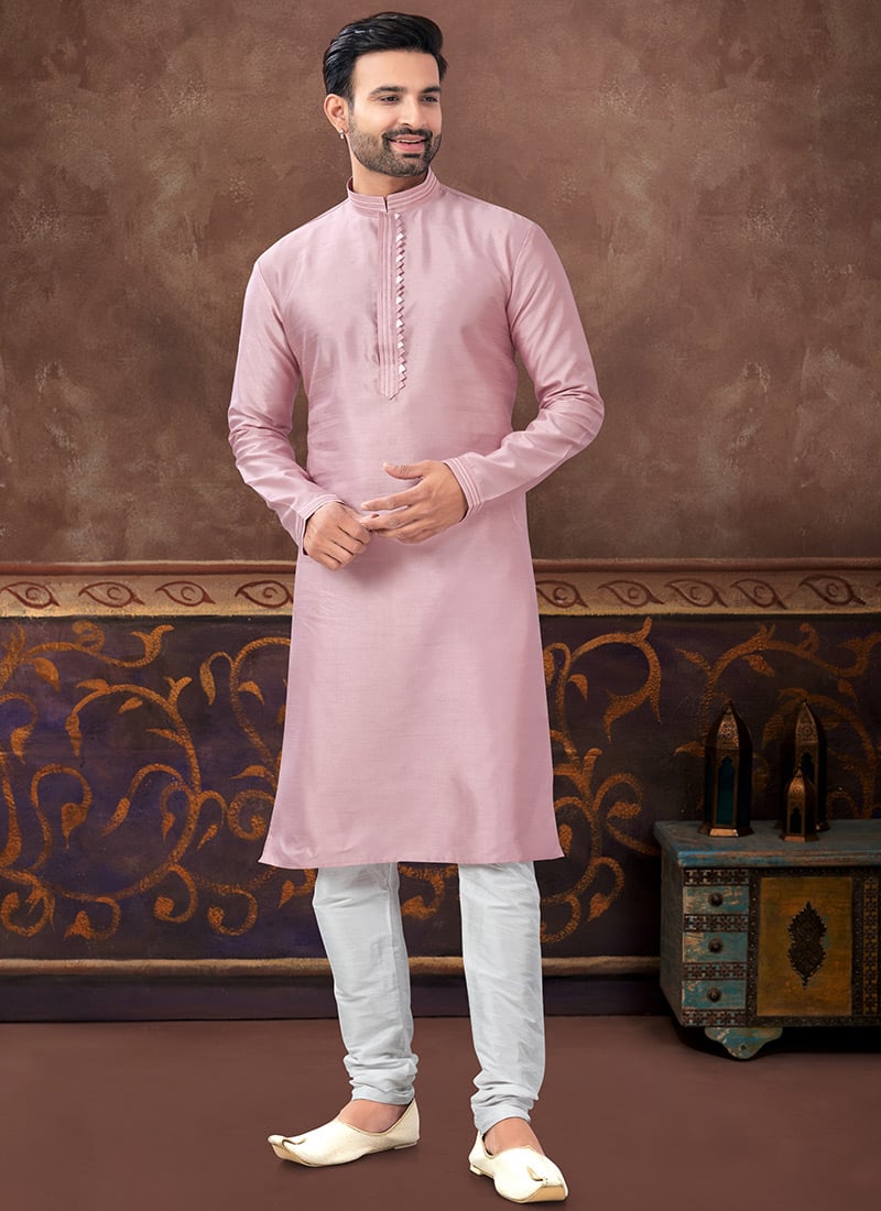 Pink Silk Kurta Pyjama
