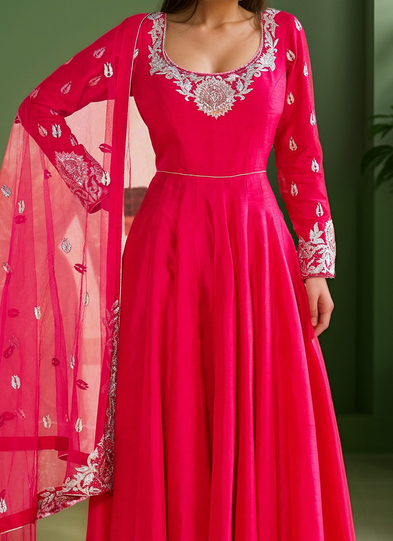 Dola Jacquard Pink Embroidered Festive Anarkali Suit main image 0