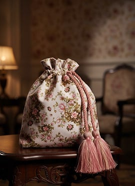 Pink Taffeta Digital Print Potli