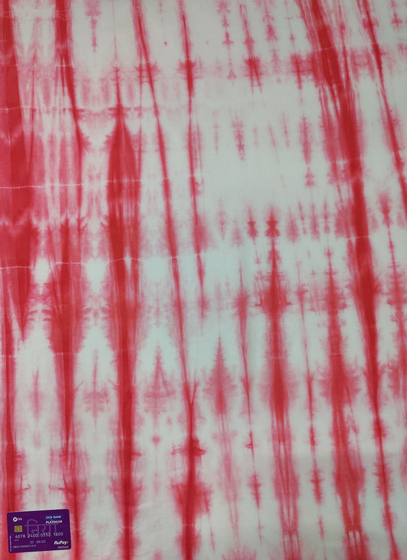 Pink Tie N Dye Pure Satin Fabric
