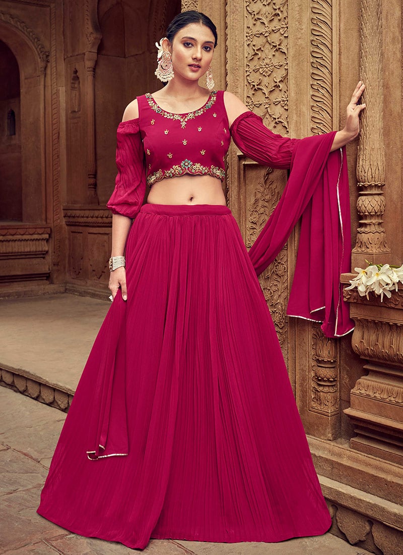 Pink Umbrella Lehenga With Hand Work  Party Wear