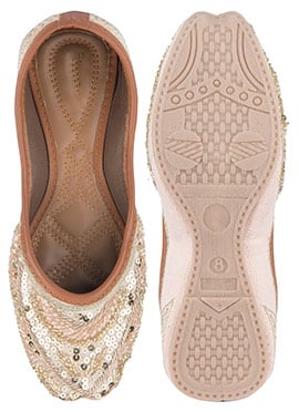 Pink Zardosi Hand Embroidered Sequins Juti