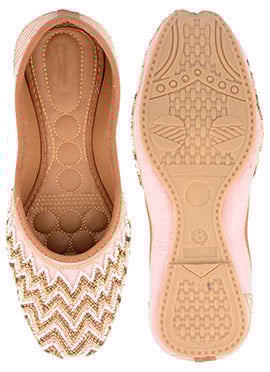 Pink Zardosi With Moti Work Juti