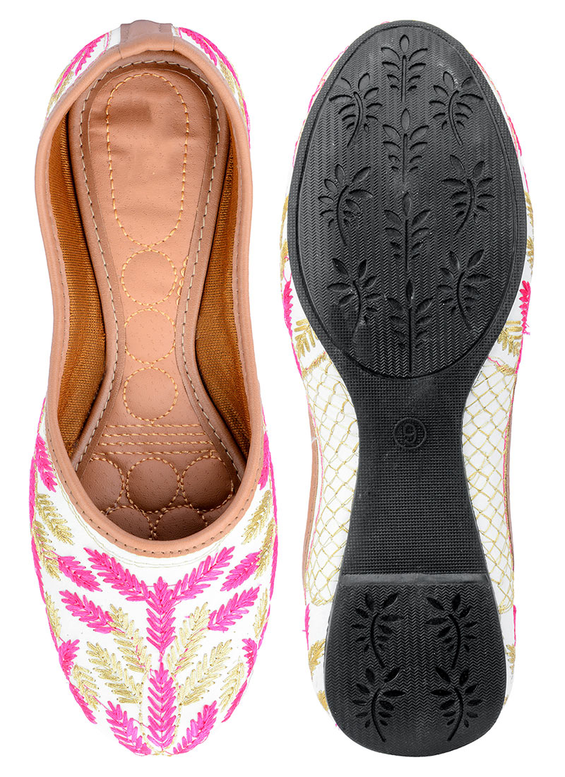 Pink Zari Work Juti