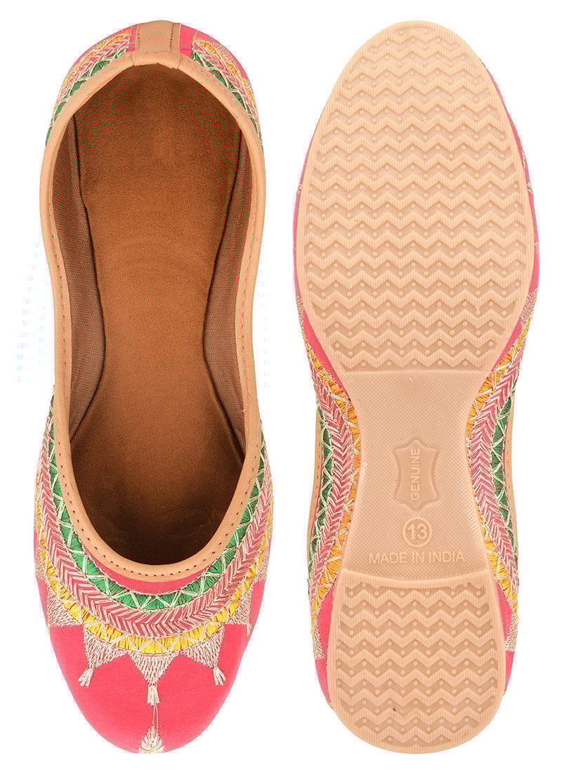 Pink Zari Work Juti
