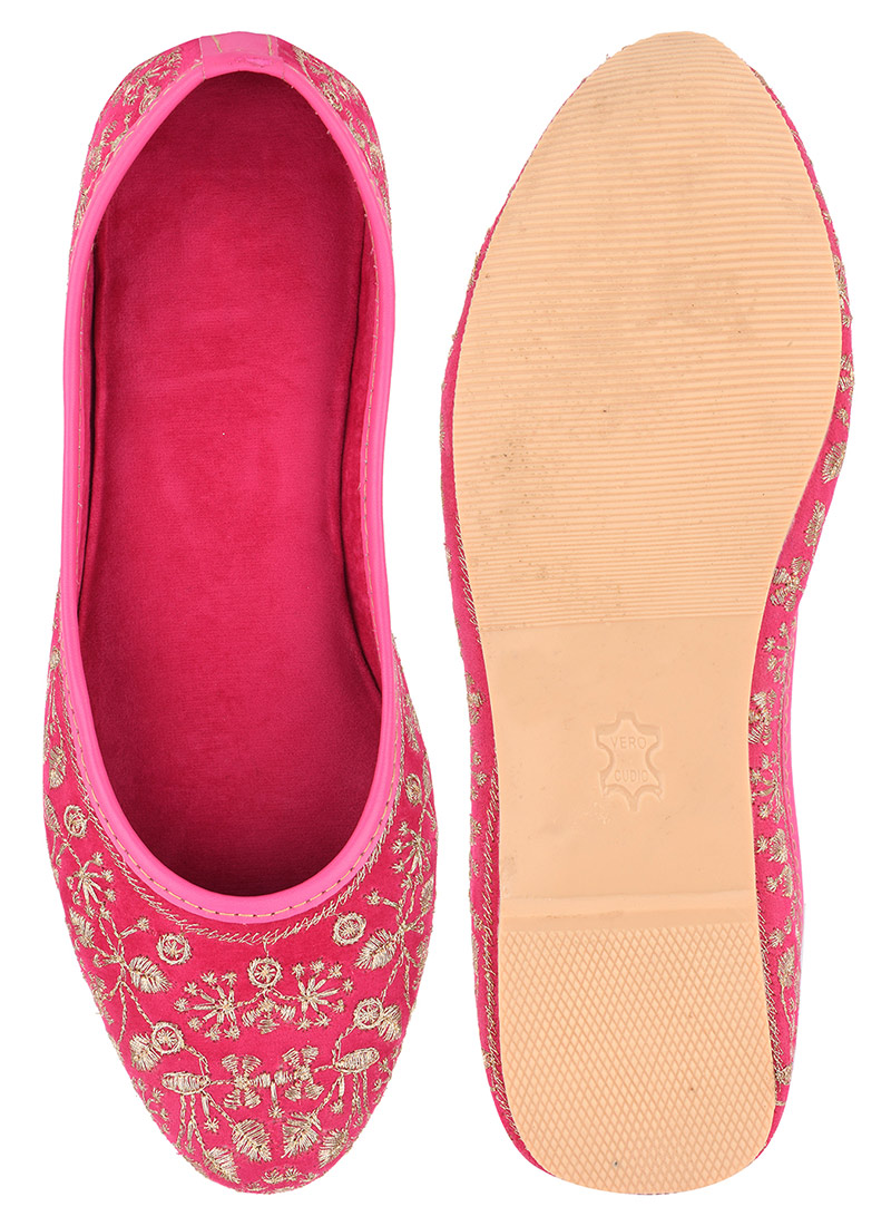 Pink Zari Work Juti