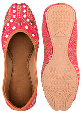 Pink Zari Work Juti