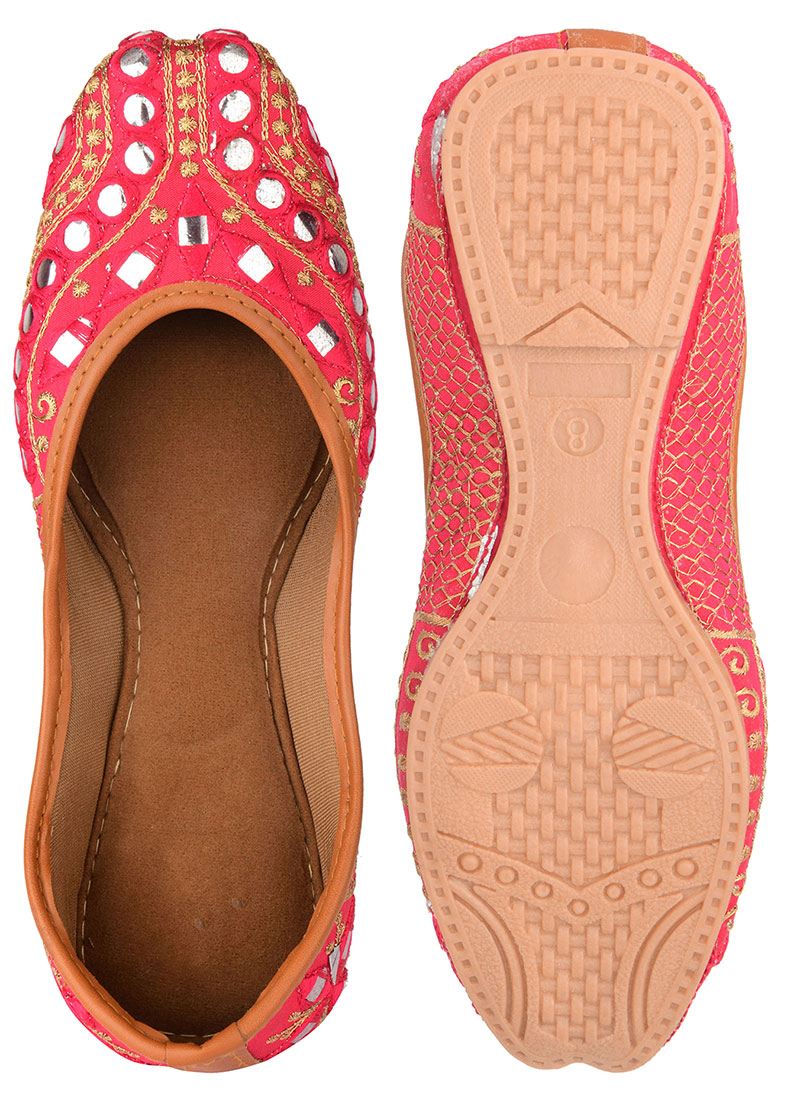 Pink Zari Work Juti