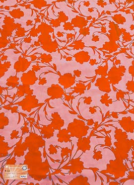 Pink And Orange Digital Printed Georgette Fabric