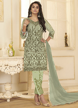 Online Embroidered Straight Pant Suit 